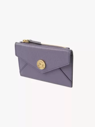Small Envelope purse with card slots in grained leather