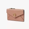 Small Envelope purse with card slots in grained leather