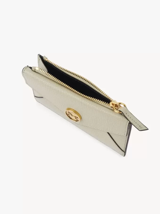 Small Envelope purse with card slots in grained leather