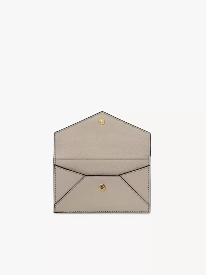 Small Envelope purse with card slots in grained leather