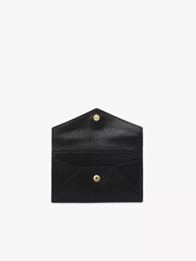 Small Envelope purse with card slots in grained leather