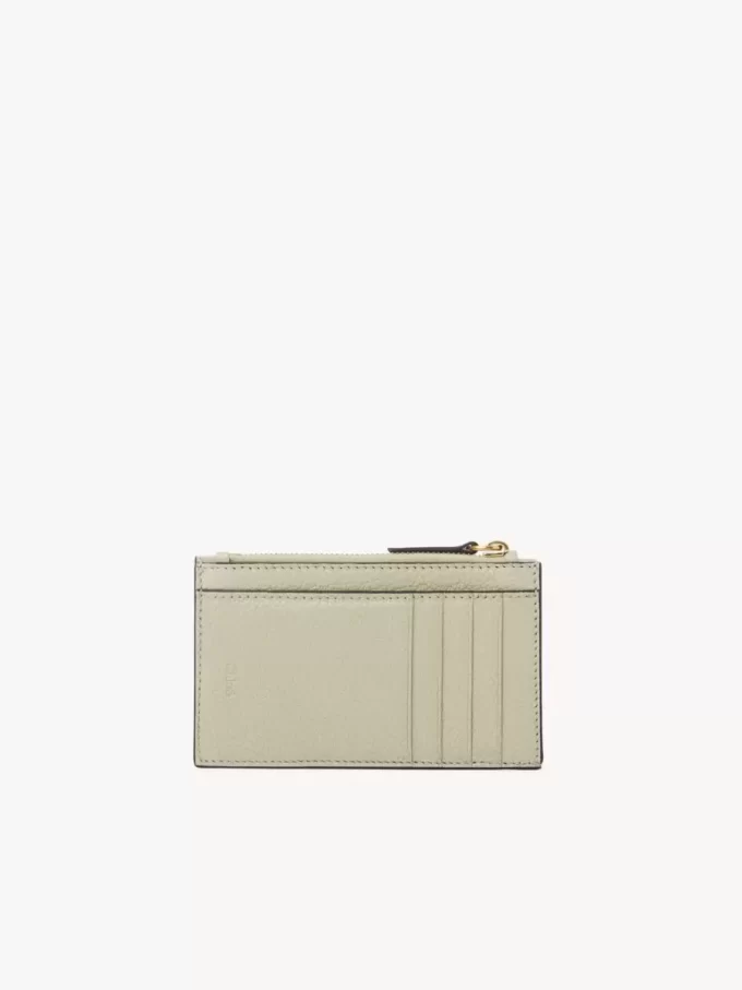 Small Envelope purse with card slots in grained leather