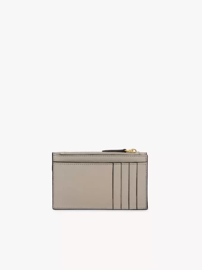 Small Envelope purse with card slots in grained leather