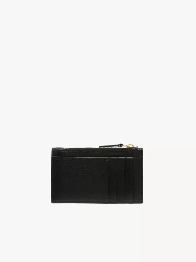 Small Envelope purse with card slots in grained leather