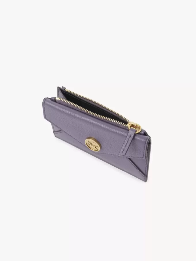 Small Envelope purse with card slots in grained leather