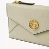 Small Envelope purse with card slots in grained leather