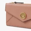Small Envelope purse with card slots in grained leather