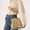 Small Marcie bag in raffia-effect fibers