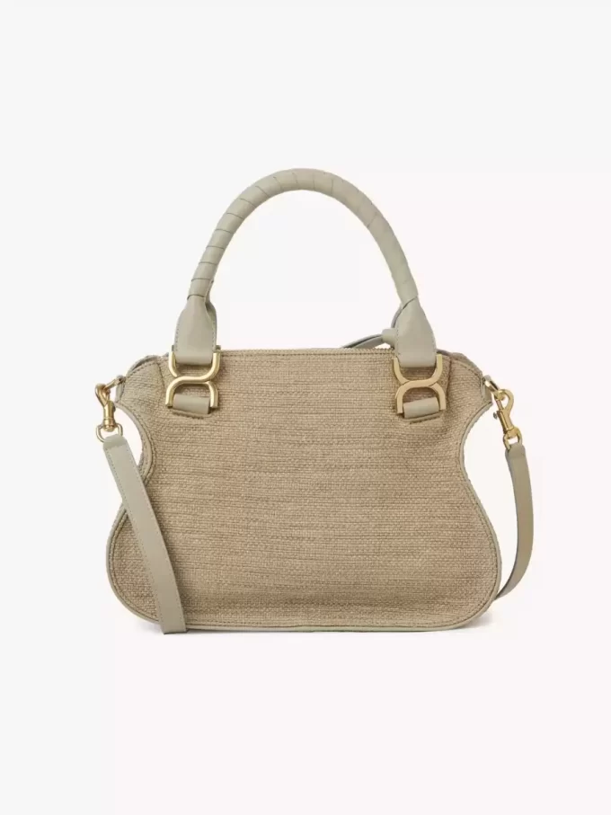 Small Marcie bag in raffia-effect fibers