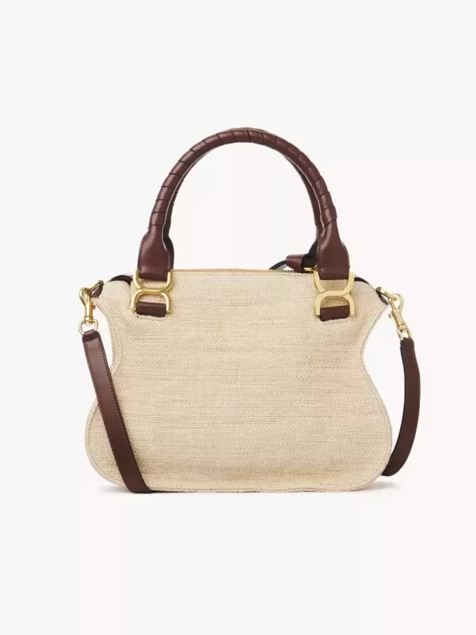 Small Marcie bag in raffia-effect fibers