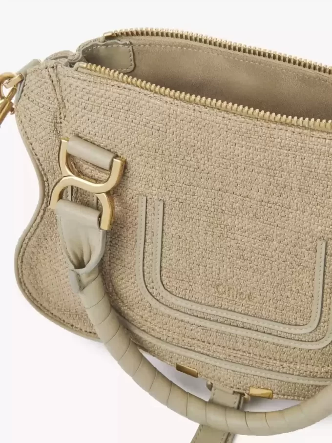 Small Marcie bag in raffia-effect fibers