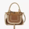 Small Marcie bag in suede leather & shearling