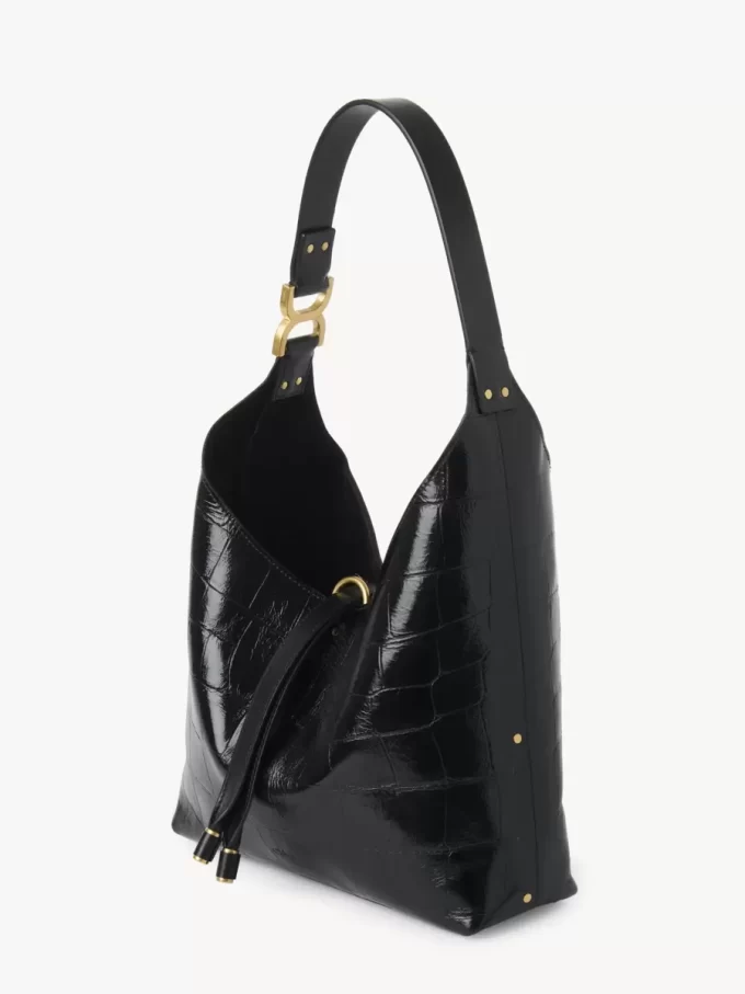 Small Marcie hobo bag in croco-effect leather