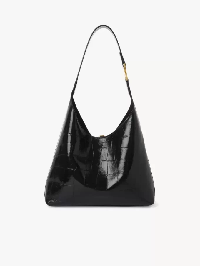 Small Marcie hobo bag in croco-effect leather