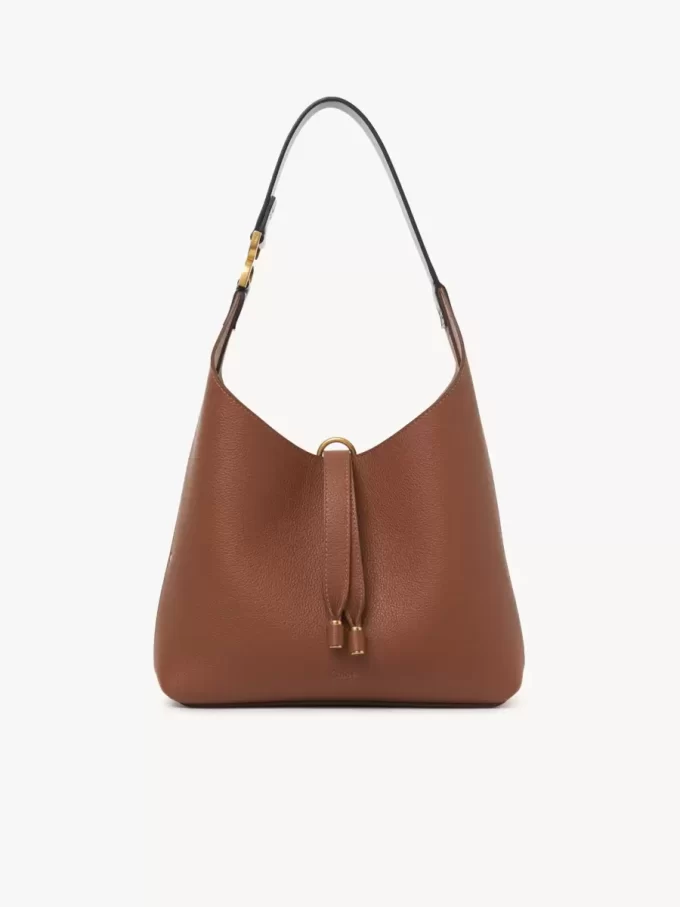 Small Marcie hobo bag in grained leather