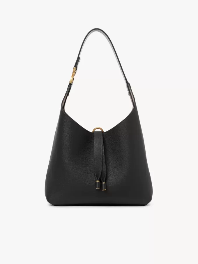 Small Marcie hobo bag in grained leather