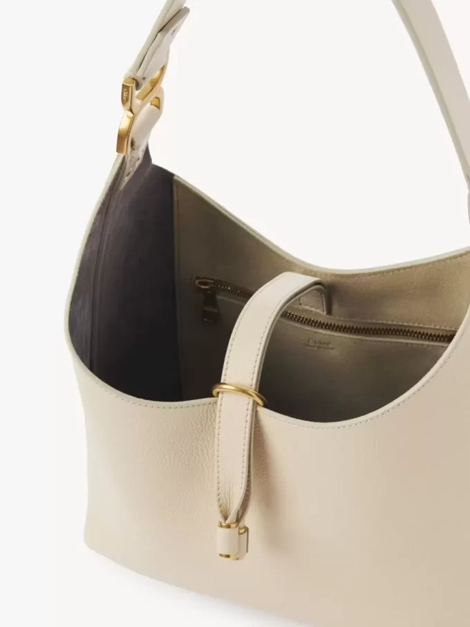 Small Marcie hobo bag in grained leather