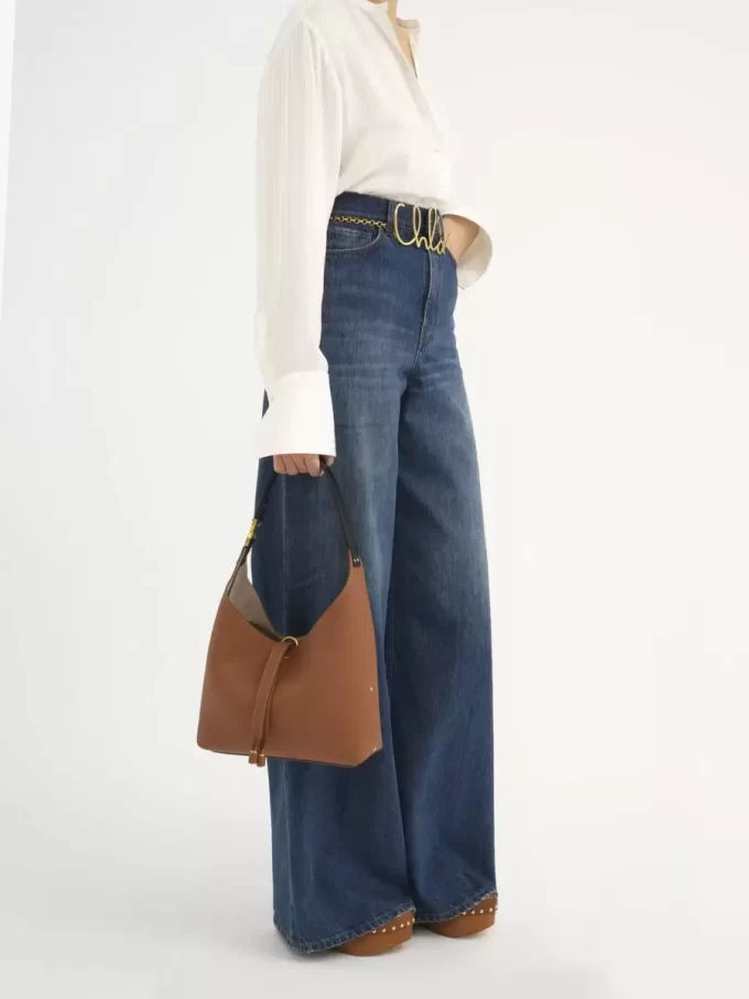 Small Marcie hobo bag in grained leather