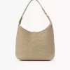 Small Marcie hobo bag in raffia-effect fibers