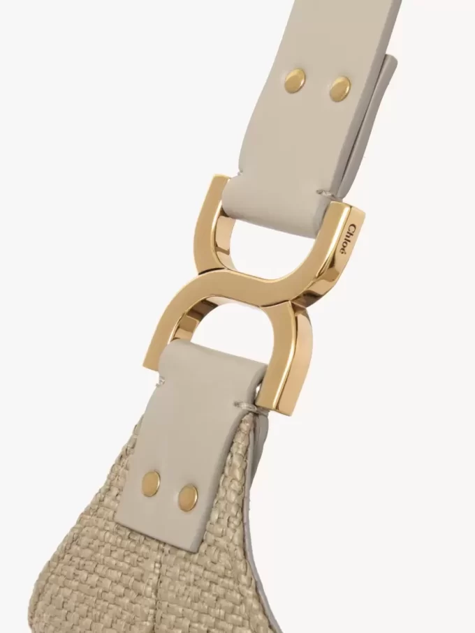 Small Marcie hobo bag in raffia-effect fibers