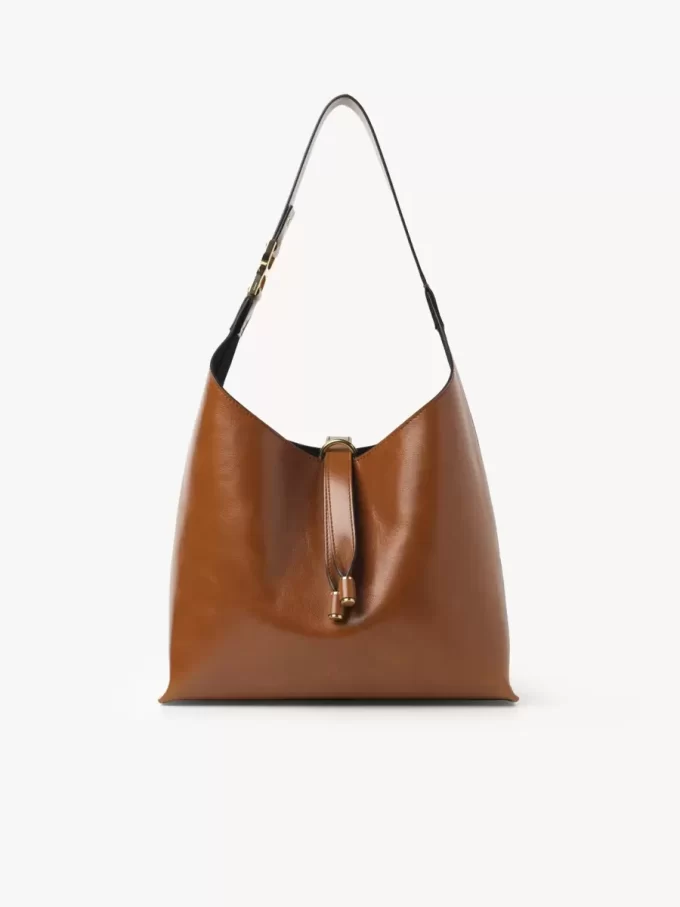 Small Marcie hobo bag in shiny leather