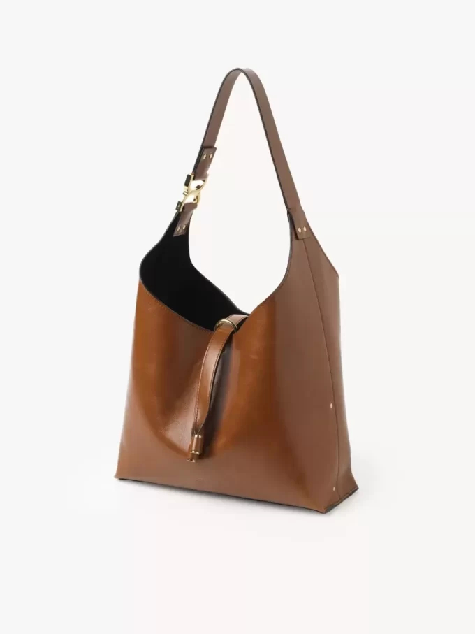 Small Marcie hobo bag in shiny leather
