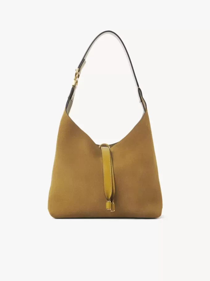 Small Marcie hobo bag in suede leather