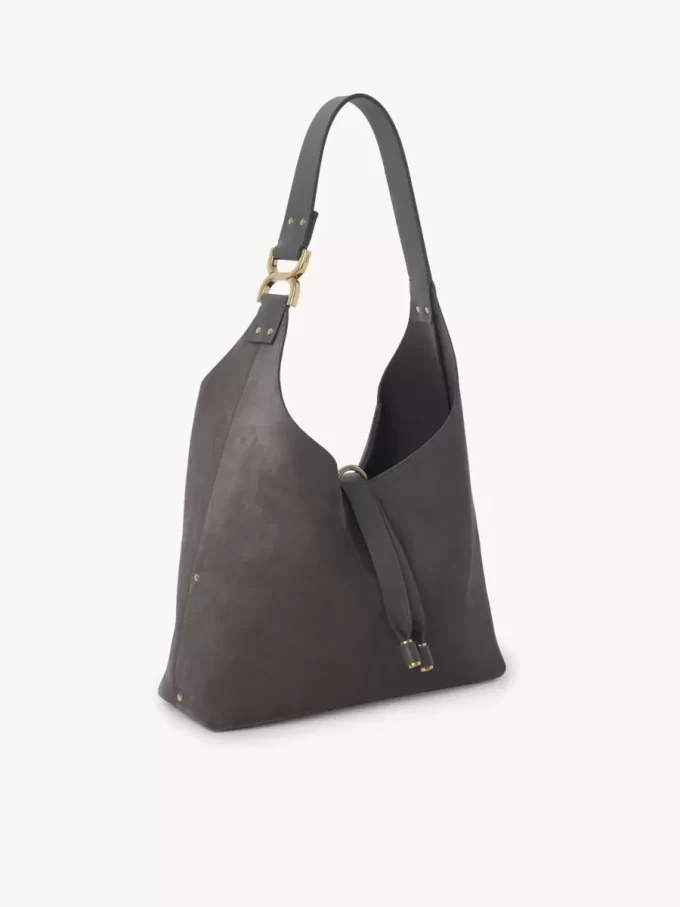 Small Marcie hobo bag in suede leather