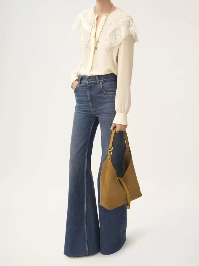 Small Marcie hobo bag in suede leather