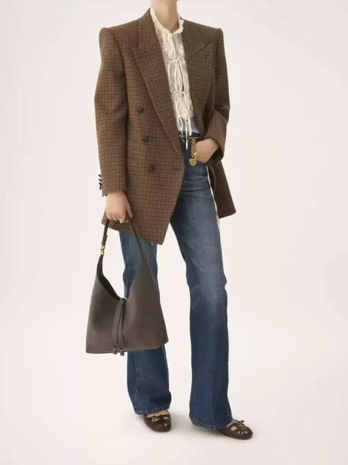 Small Marcie hobo bag in suede leather