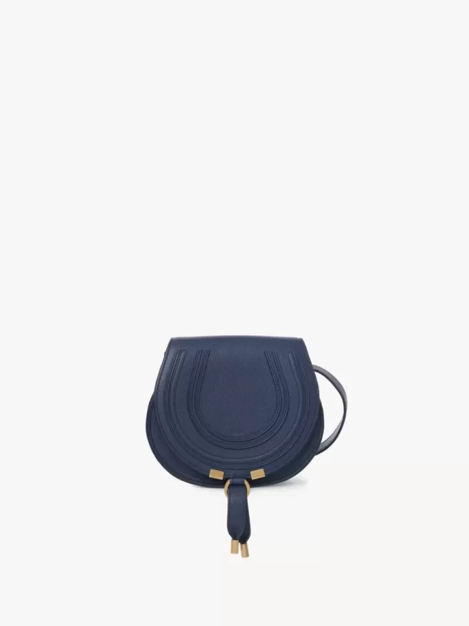 Small Marcie saddle bag in grained leather