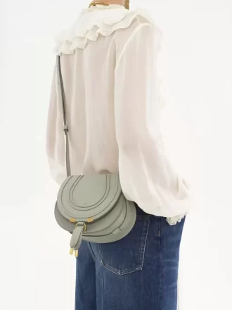 Small Marcie saddle bag in grained leather