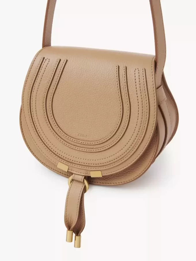 Small Marcie saddle bag in grained leather