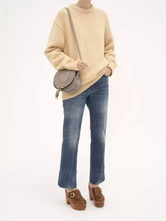 Small Marcie saddle bag in grained leather