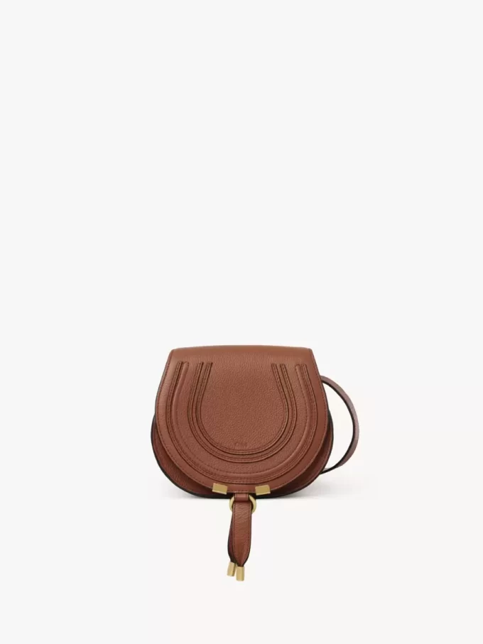 Small Marcie saddle bag in grained leather