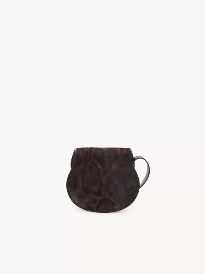 Small Marcie saddle bag in python-effect leather