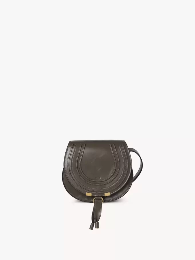 Small Marcie saddle bag in shiny leather