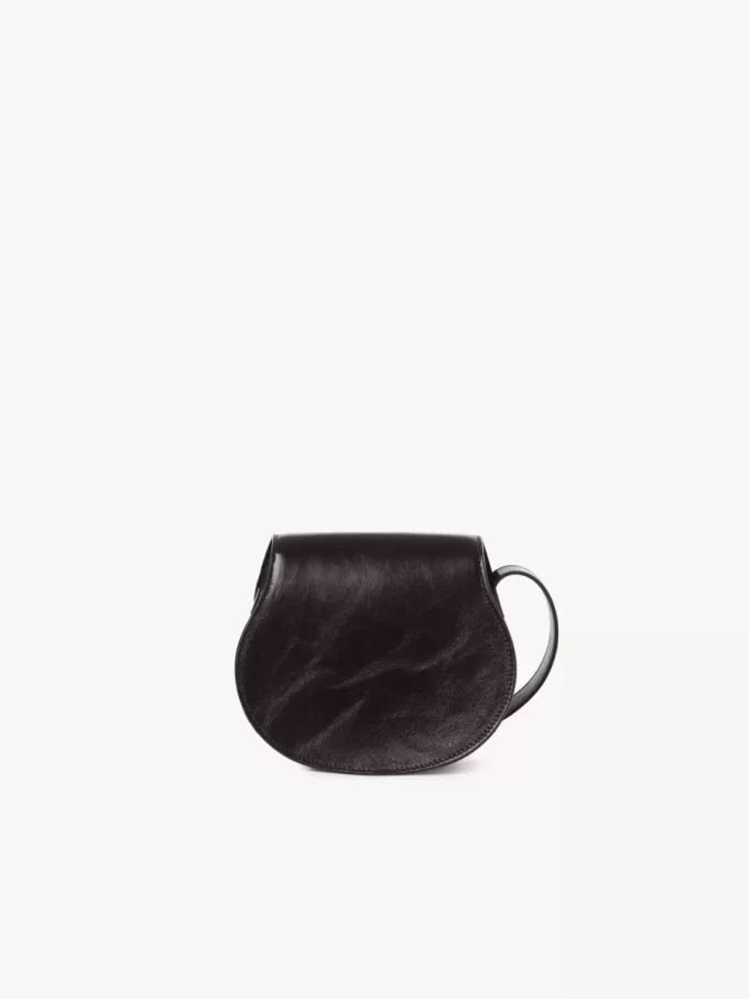 Small Marcie saddle bag in shiny leather