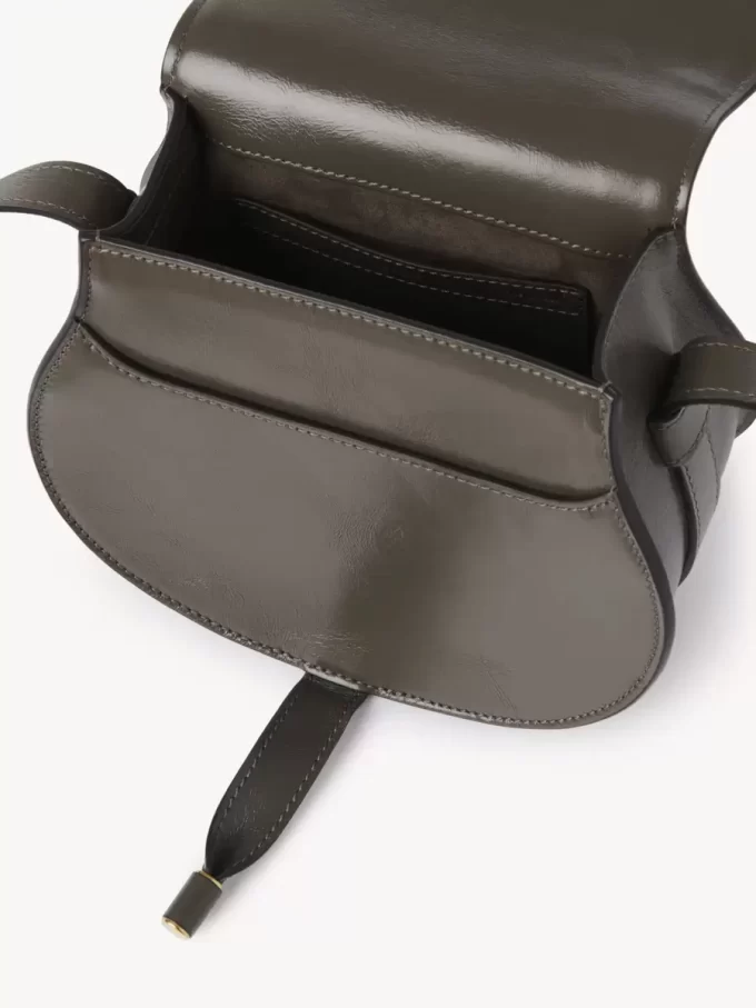 Small Marcie saddle bag in shiny leather