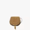 Small Marcie saddle bag in suede leather