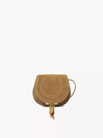 Small Marcie saddle bag in suede leather
