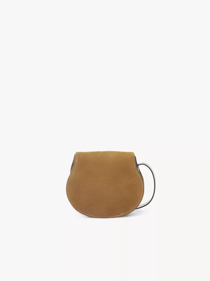 Small Marcie saddle bag in suede leather