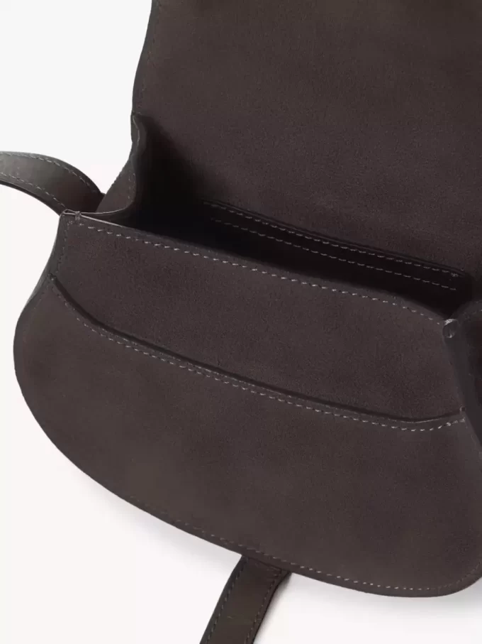 Small Marcie saddle bag in suede leather
