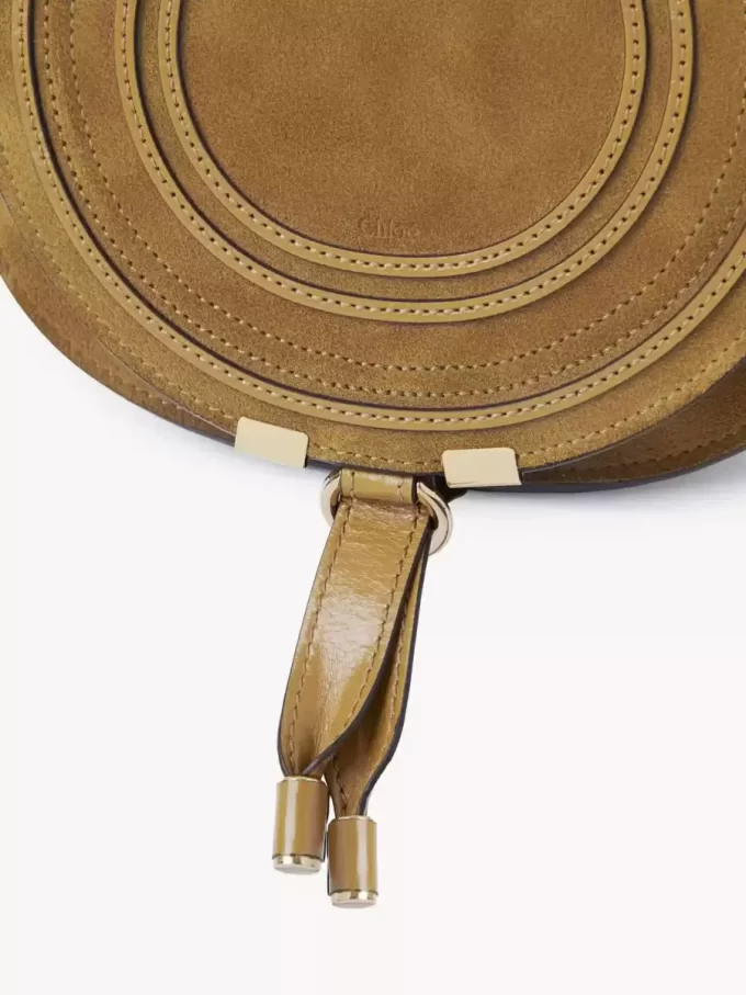 Small Marcie saddle bag in suede leather