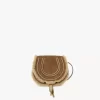 Small Marcie saddle bag in suede leather & shearling Small Marcie saddle bag in suede leather & shearling