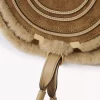 Small Marcie saddle bag in suede leather & shearling Small Marcie saddle bag in suede leather & shearling