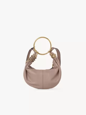 Small Snake Bracelet Hobo bag in grained leather