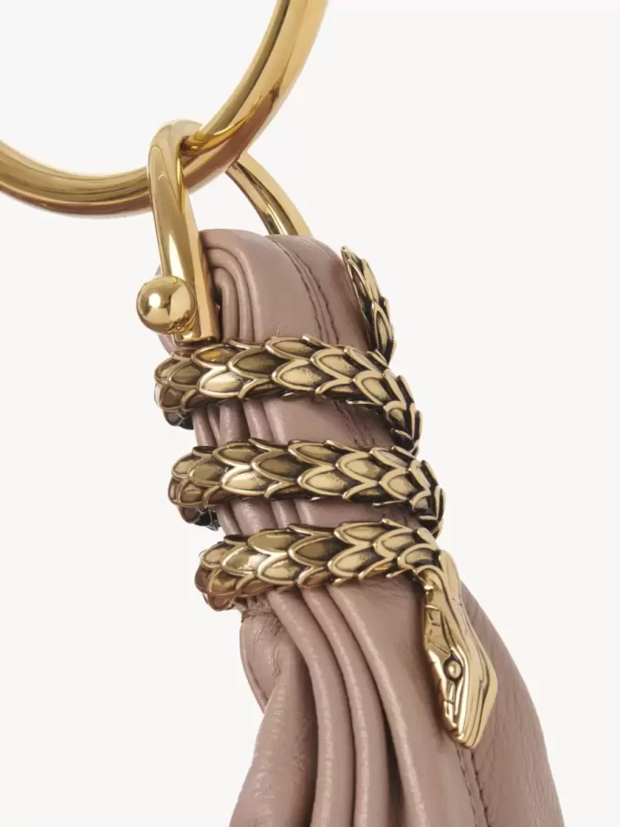 Small Snake Bracelet Hobo bag in grained leather