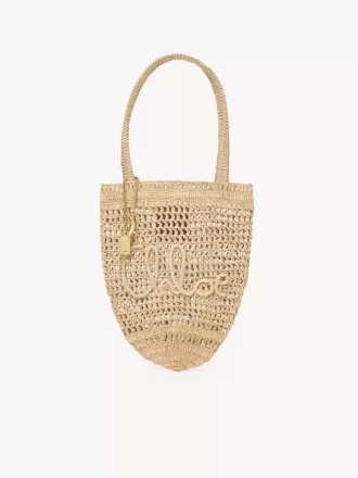 Small Summer Banana tote bag in raffia