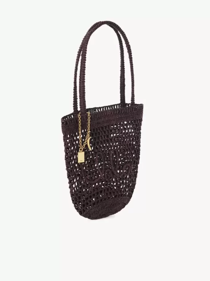 Small Summer Banana tote bag in raffia